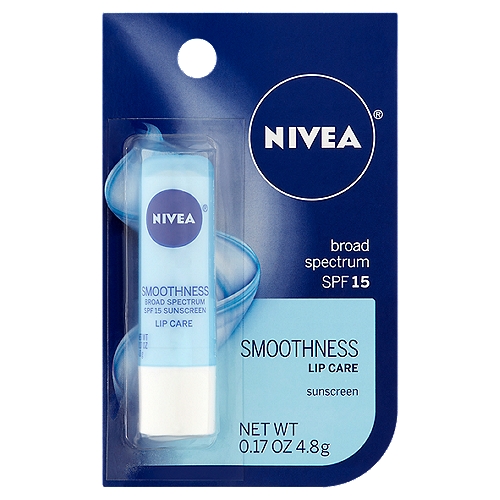 Nivea Broad Spectrum Smoothness Sunscreen Lip Care, SPF 15, 0.17 oz