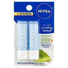 Nivea Broad Spectrum Smoothness Lip Care Sunscreen, SPF 15, 0.17 oz, 2 count