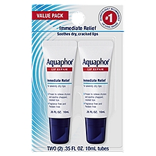 Aquaphor Immediate Relief Lip Repair Value Pack, .35 fl oz, 2 count