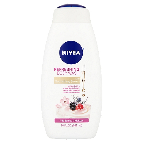 Nivea Wild Berries & Hibiscus Refreshing Body Wash, 20 fl oznNivea® Body Wash enriched with nourishing serum provides nourishing moisture for soft, smooth and healthy-looking skin.