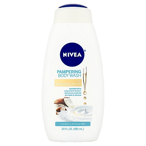 Nivea Coconut & Almond Milk Pampering Body Wash, 20 fl oz
Nivea® Body Wash enriched with nourishing serum provides nourishing moisture for soft, smooth and healthy-looking skin.