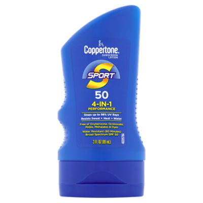 Coppertone Sport 4-in-1 Performance Broad Spectrum Sunscreen Lotion, SPF 50, 3 fl oz