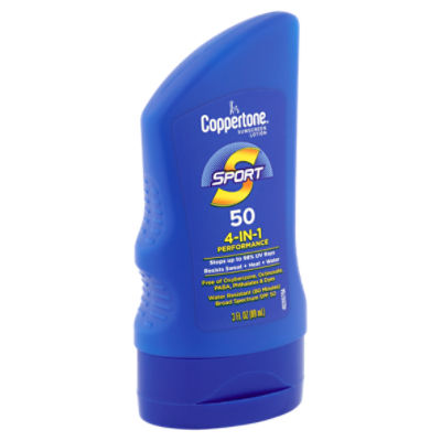 Coppertone Sport 4-in-1 Performance Broad Spectrum Sunscreen Lotion, SPF 50, 3 fl oz