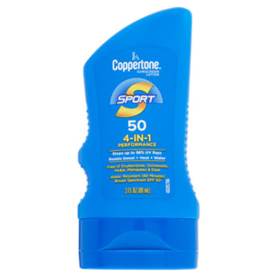 Coppertone Sport 4-in-1 Performance Broad Spectrum Sunscreen Lotion, SPF 50, 3 fl oz