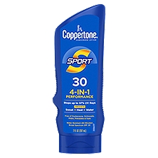 Coppertone Sport 4-in-1 Performance Broad Spectrum SPF 30, Sunscreen Lotion, 7 Fluid ounce