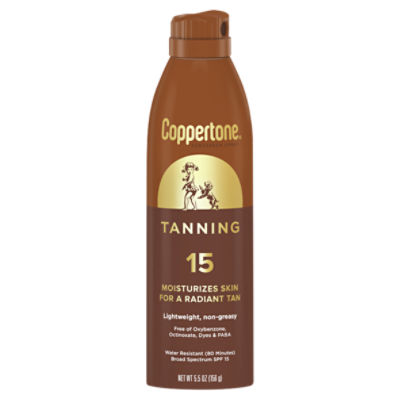 Coppertone Tanning Broad Spectrum Sunscreen Spray, SPF 15, 5.5 oz