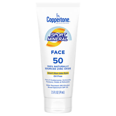Coppertone Sport Mineral Face Broad Spectrum Zinc Oxide Sunscreen, SPF