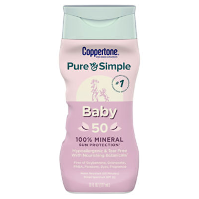 Coppertone Pure & Simple Baby Broad Spectrum Zinc Oxide Sunscreen, SPF