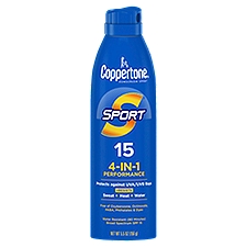 Coppertone Sport 4-in-1 Performance Broad Spectrum Sunscreen Spray, SPF 15, 5.5 oz