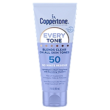 Coppertone Every Tone Broad Spectrum Sunscreen Lotion, SPF 50, 7 fl oz