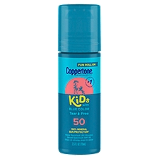 Coppertone Kids with Blue Color Fun Roll-On Broad Spectrum Sunscreen Lotion, SPF 50, 2.5 fl oz