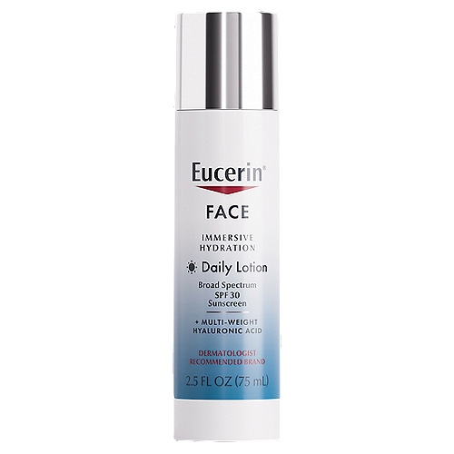 Eucerin Face Immersive Hydration Broad Spectrum Sunscreen Daily Lotion, SPF 30, 2.5 fl oz