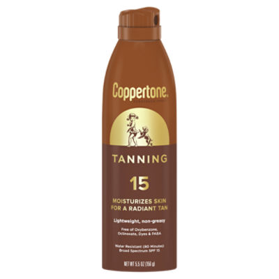 Coppertone Tanning Broad Spectrum Sunscreen Spray, SPF 15, 5.5 oz
