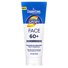 Coppertone Sport Face Broad Spectrum SPF 60+ Sunscreen Lotion, 2.5 fl oz