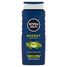 Nivea Men Body Wash, Energy 3-in-1, 16.9 Fluid ounce