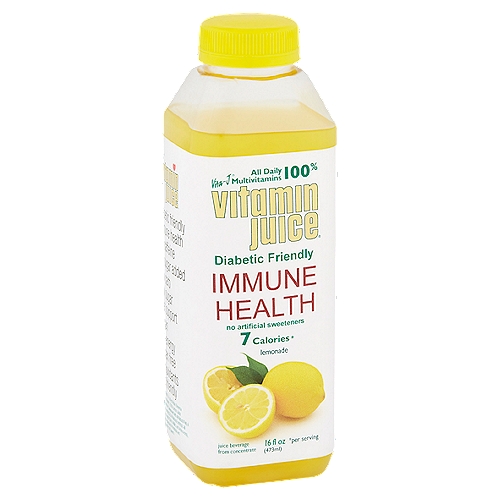 Vita-J Vitaminjuice Lemonade Juice Beverage, 16 fl oz
Juice Beverage from Concentrate

7 calories *
*per serving