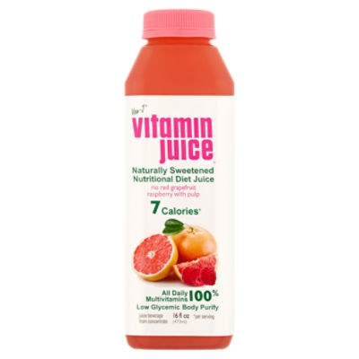 Vita-J Vitamin Juice Rio Red Grapefruit Raspberry with Pulp Juice, 16 fl oz