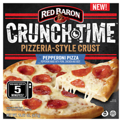 Red Baron Crunch Time Pizzeria-Style Crust Pepperoni Pizza, 14.87 oz