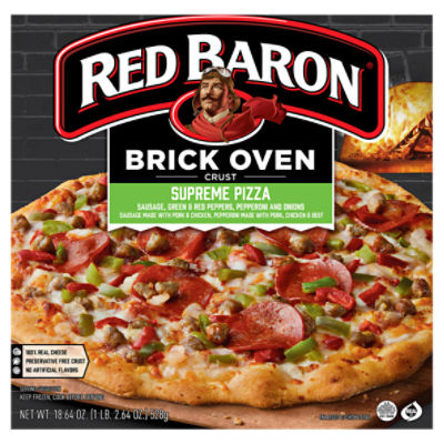 Red Baron Brick Oven Crust Supreme Pizza, 18.64 oz, 18.64 Ounce