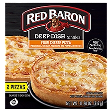 Red Baron Pizza, Deep Dish Singles Four Cheese, 11.2 Ounce