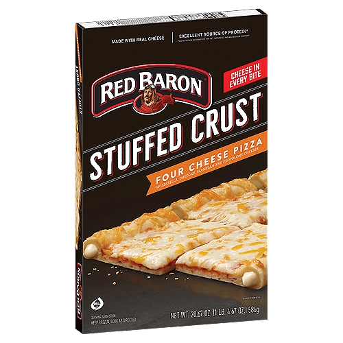 Red Baron Stuffed Crust Four Cheese Pizza, 20.67 oz
Excellent Source of Protein*
*See Nutrition Information for Fat, Saturated Fat and Sodium Content