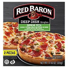 Red Baron Deep Dish Singles Supreme Pizza, 2 count, 11.50 oz