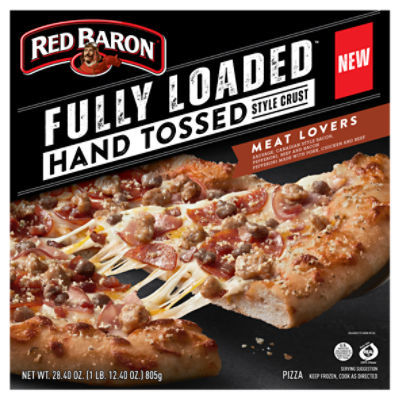 Red Baron Fully Loaded Hand Tossed Style Crust Meat Lovers Pizza, 28.40 oz