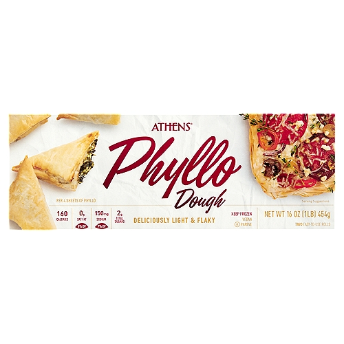 Athens Fillo Dough, 2 count, 16 oz
Phyllo Pastry Sheets