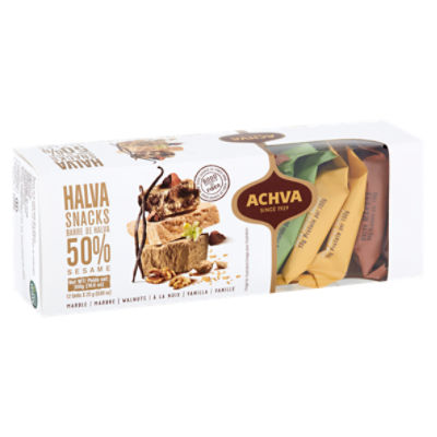 Achva Marble, Walnuts and Vanilla Halva Snacks, 0.88 oz, 12 count