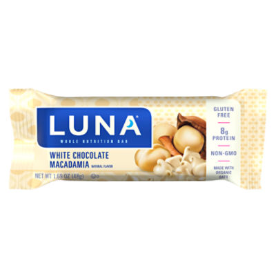 LUNA Bar White Chocolate Macadamia Flavor Gluten-Free Snack Bar, 1.69 oz