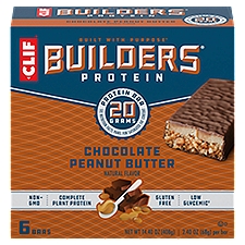 Clif Builders Chocolate Peanut Butter Protein Bar, 2.40 oz, 6 count
