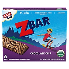CLIF Kid Zbar Chocolate Chip Organic Soft Baked Snack Bars, 1.27 oz, 6 Count