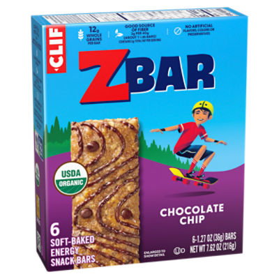 Clif ZBar Chocolate Chip Soft-Baked Energy Snack Bars, 1.27 oz, 6 count