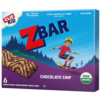CLIF Kid Zbar Chocolate Chip Organic Soft Baked Snack Bars, 1.27 oz, 6 Count, 7.62 Ounce