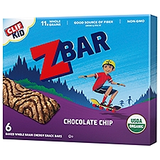 CLIF Kid Zbar Chocolate Chip Organic Soft Baked Snack Bars, 1.27 oz, 6 Count