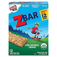 Clif Kid Zbar Iced Oatmeal Cookie Baked Whole Grain Energy, Snack Bars, 12 Each