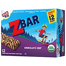 CLIF Kid Zbar Chocolate Chip Organic Soft Baked Snack Bars, 1.27 oz, 12 Count