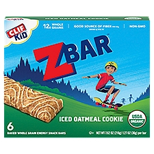 Clif Kid ZBar Iced Oatmeal Cookie Baked Whole Grain Energy Snack Bars, 1.27 oz, 6 count