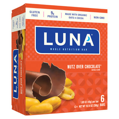 LUNA Bar Nutz Over Chocolate Flavor Gluten-Free Snack Bars, 1.69 oz, 6 Count