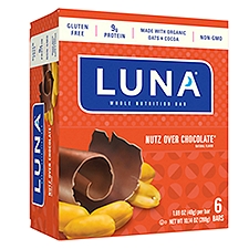 LUNA Bar Nutz Over Chocolate Flavor Gluten-Free Snack Bars, 1.69 oz, 6 Count