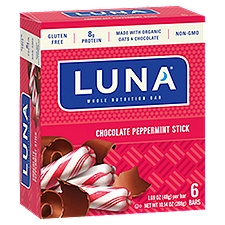 Luna Chocolate Peppermint Stick, Whole Nutrition Bar, 1.69 Ounce