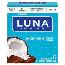 Luna Chocolate Dipped Coconut Whole Nutrition Bar, 1.69 oz, 6 count