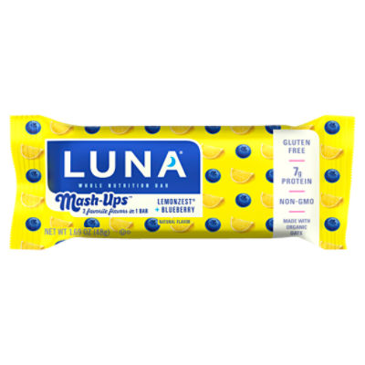 LUNA Mash-Ups LemonZest + Blueberry Flavor Gluten-Free Snack Bar, 1.69 oz