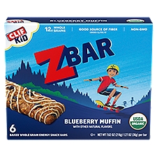 Clif Kid Z Bar Blueberry Muffin Baked Whole Grain Energy Snack Bars, 1.27 oz, 6 count
