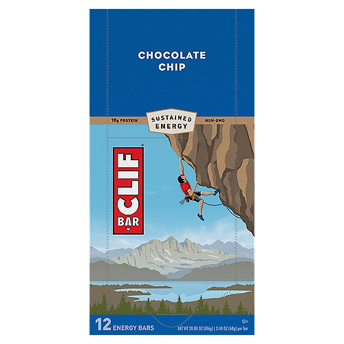CLIF BAR Chocolate Chip Energy Bars, 2.4 oz, 12 Count