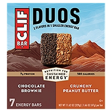 Clif Bar Duos Chocolate Brownie & Crunchy Peanut Butter, Energy Bars, 11.62 Ounce