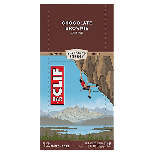 CLIF BAR Chocolate Brownie Flavor Energy Bars, 2.4 oz, 12 Count