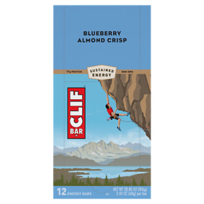 CLIF BAR Blueberry Almond Crisp Energy Bars, 2.4 oz, 12 Count