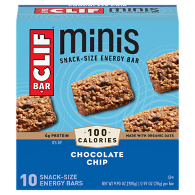 CLIF BAR Minis Chocolate Chip Energy Bars, 0.99 oz, 10 Count
