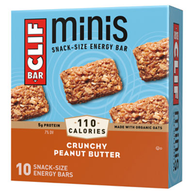 CLIF BAR Minis Crunchy Peanut Butter Energy Bars, 0.99 oz, 10 Count